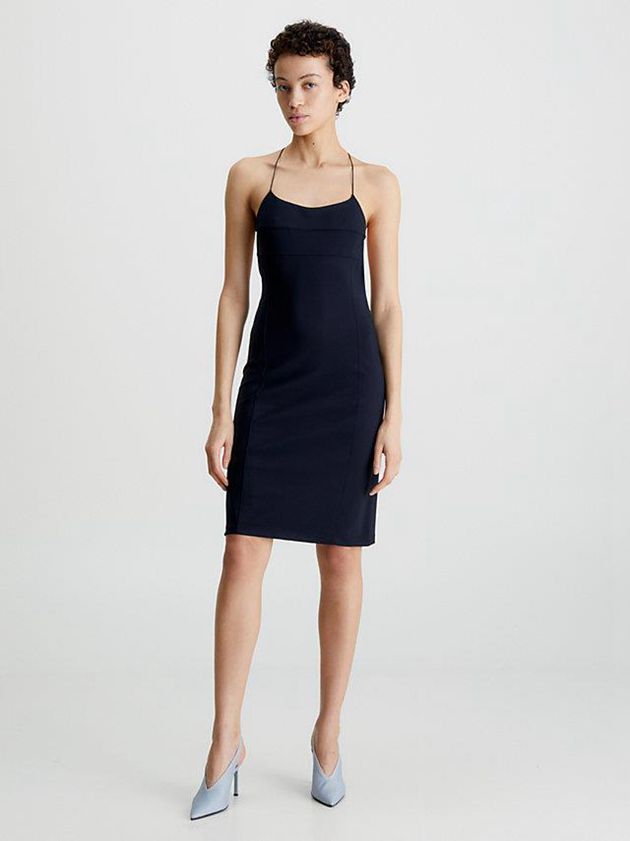 Calvin Klein USA Slim Crossback Slip Womens Dress Black 2839547-RN